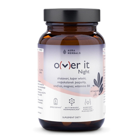 Aura Herbals Over It Night, komfort podczas miesiączki 60 szt.