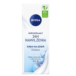 24H Nawilżenia odświeżający krem na dzień cera normalna i mieszana SPF15 50ml