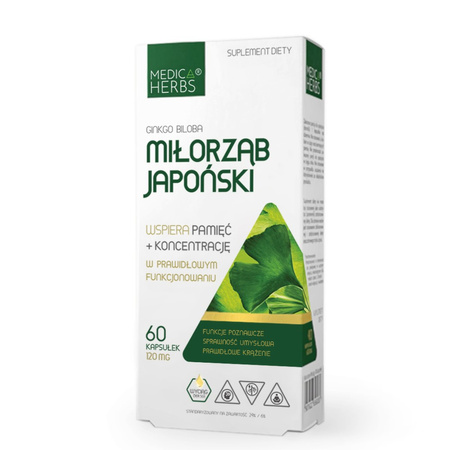 Medica Herbs Miłorząb Japoński Ginkgo biloba 60 kaps