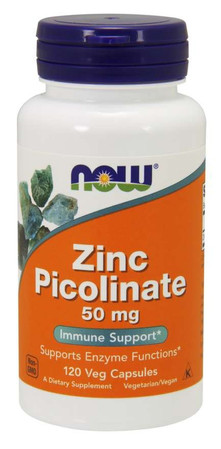 Now Foods CYNK 50 mg w formie Pikolinianu cynku 120 kaps.