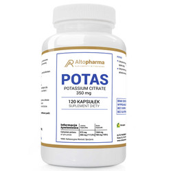 Potas cytrynian potasu 350mg suplement diety 120 kapsułek