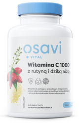 OSAVI Witamina C 500 mg z rutyną i dziką różą 120 kaps.