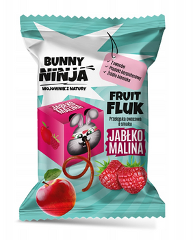 BUNNY NINJA przekąska owocowa FRUIT FLUK bez cukru smak: JABŁKO MALINA 15g