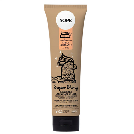 Yope Daily Heroes Super Shiny Galaretka laminująca z lnem do włosów 140ml