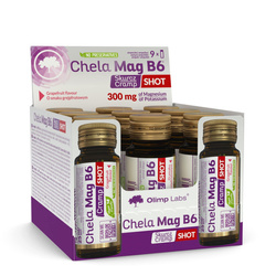 Zestaw: 9x Olimp Labs Chela-Mag B6 Skurcz Shot amp. szkl. SOK 25 ml grejfrut