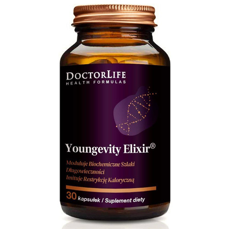 Youngevity Elixir wpływa na biologiczne szlaki przeciwstarzeniowe suplement diety 30 kaps.