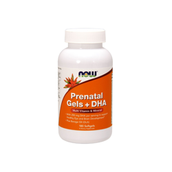 Now Foods Prenatal Gels + DHA - Witaminy i Minerały Prenatalne + DHA 180 kaps.