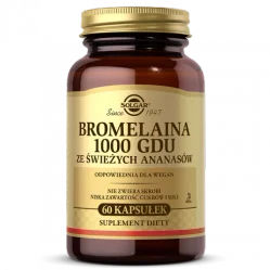 Solgar Solgar Bromelaina 1000 GDU z ananadów na wsparcie trawienia 60 kaps.