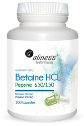 Alienss Betaina HCL z Pepsyną 650/150 x 100 VEGE kaps.