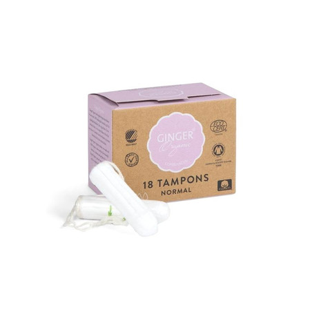Ginger Organic tampony bez aplikatora normal 18 sztuk