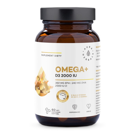 Aura Herbals-Omega+D3 2000 - 60 kaps.