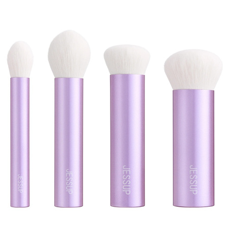 Luxury Purple Kabuki Face Brush zestaw pędzli do makijażu T517 4szt.