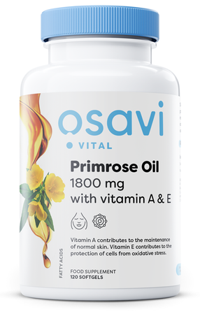 Osavi Primrose Oil with Vitamin A & E, 1800mg - 120 kaps.