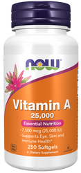 NOW FOODS Witamina A 25000 IU (250 kaps.)