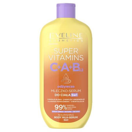 Super Vitamins odżywcze mleczko–serum do ciała 5w1 350ml