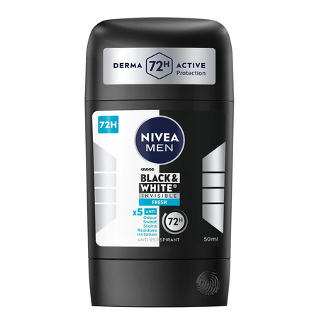 Men Black&White Invisible Fresh antyperspirant w sztyfcie 50ml