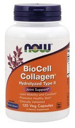Now Foods − BioCell Collagen, hydrolizowany kolagen typu II + chondroityna + kwas hialuronowy − 120 kaps.
