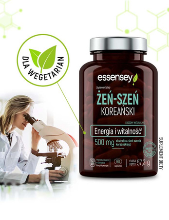 Essensey Żeń-szeń koreański, energia i witalność - 90 kaps