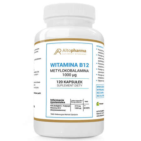 Witamina B12 Metylokobalamina 1000 mcg suplement diety 120 kapsułek