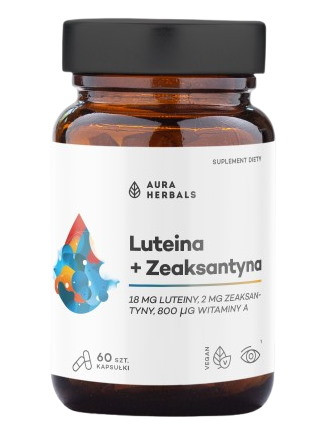 Aura Herbals Luteina + Zeaksantyna + Witamina A, 60 kaps.