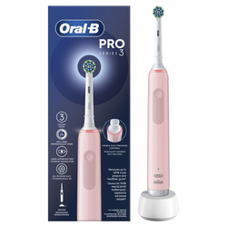 ORAL-B BRAUN SZCZOTECZKA ELEKTRYCZNA PRO3 PINK D505.513.3 (3 programy, 1x rączka, 1x koń., ładowarka)