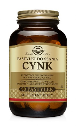 Solgar Flavo-Zinc Lozenges - Cynk do ssania 50 tabl.