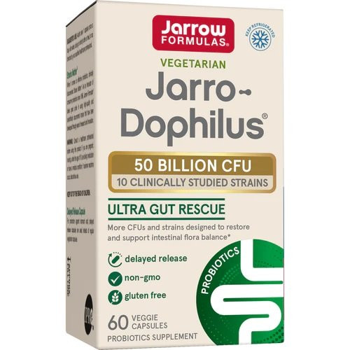 Пробиотик Jarrow Formulas Jarro-Dophilus Ultra Gut Rescue, 50 млрд КОЕ, 10 штаммов, 60 капсул