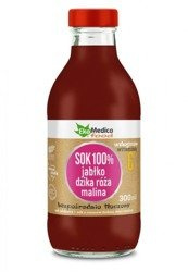 EkaMedica SOK 100% jabłko dzika róża malina 300 ml