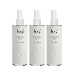 Zestaw: 3x Hagi − Len i bawełna, naturalny olejek intymny − 100 ml