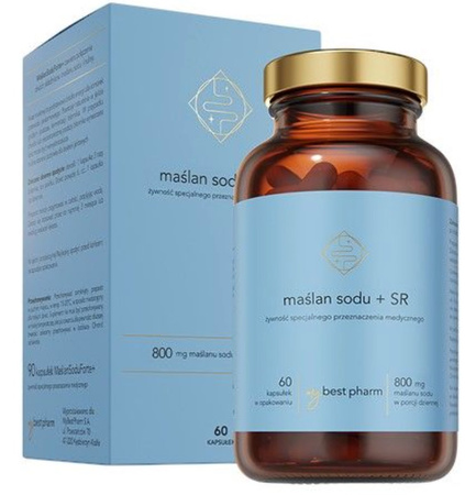 MyBestPharm Maślan Sodu + SR 800 mg 60 kaps.