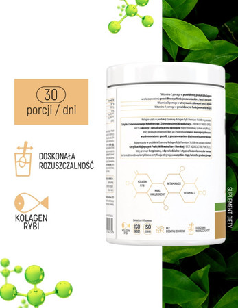 Essensey Kollagen Rybi 10000 mg na stawy, włosy z kwasem hialuronowym 321g smak zielona herbata