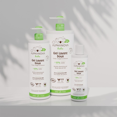 Alphanova Bebe Bio, Delikatny żel myjący dla niemowląt 2 w 1, 200ml