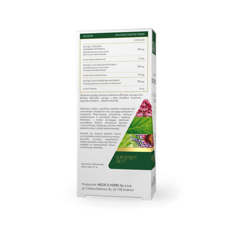 Medica Herbs Waleriana Melisa Passiflora 60 kaps.