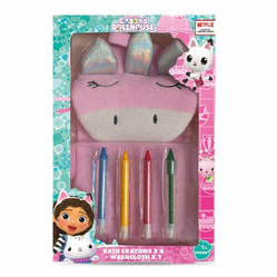 Bath Set zestaw kredki do kąpieli 4szt + różowa myjka