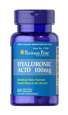 Puritan's Pride Hyaluronic Acid kwas hialuronowy 100 mg 60 kaps.