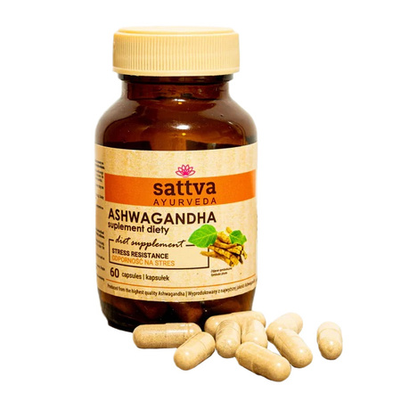 ASHWAGANDHA EKSTRAKT 60 KAPSUŁEK ODPORNOŚĆ NA STRES - SATTVA