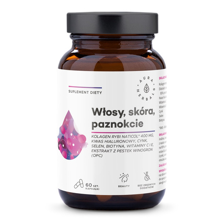 Aura Herbals Włosy Skóra Paznokcie 60 k kolagen