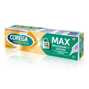 Corega Max Mocowanie+Osłona Miętowa Krem 40g