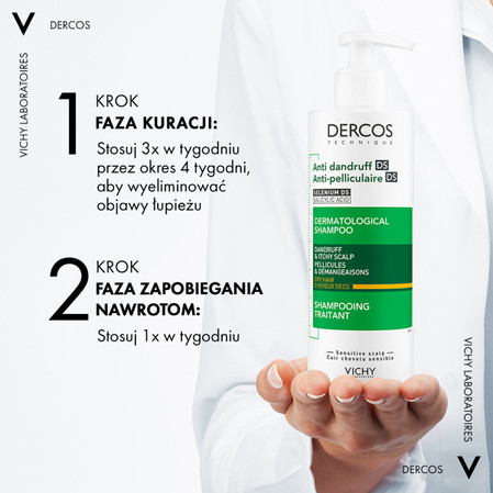 Vichy Dercos Szampon łupież suchy 390 ml