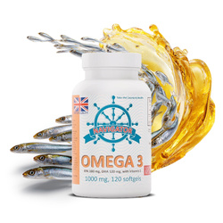 Navigator OMEGA 3 EPA 120mg DHA 180mg + WITAMINA E 120 kaps.