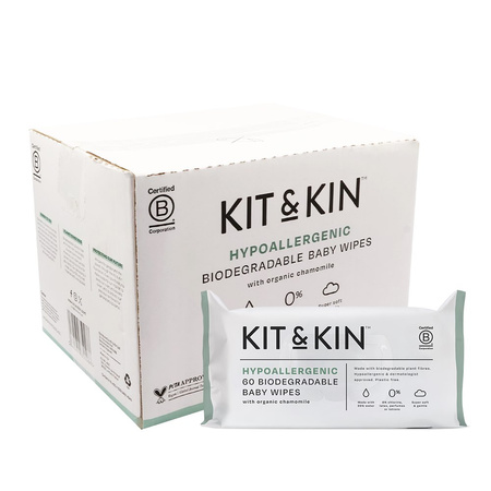 Kit & Kin, Chusteczki nawilżane dla dzieci, 60 szt.
