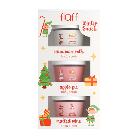 Winter Snack zestaw masło do ciała Grzane Wino 100ml + peeling do ciala Szarlotka 100ml + peeling do ciała Bułeczki Cynamonowe 100ml
