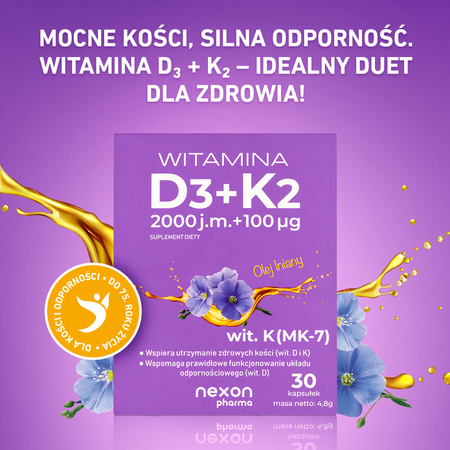 Nexon Witamina D3+K2 (2000J.M+100Mcg) 30 kaps.