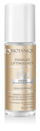 Biotaniqe - Terapia Śluzem Ślimaka,  Podkład Liftingujący do cery dojrzałej, 03 ZŁOTY BEŻ - 30 ml