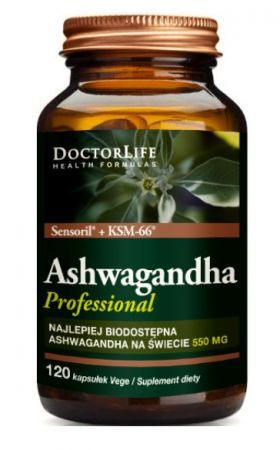 Doctor Life Ashwagandha KSM-66+ Sensoril ekstrakt z korzenia 550mg - 120 kaps.