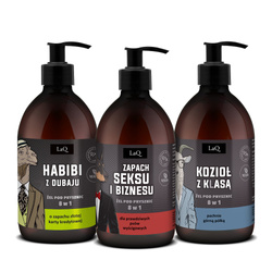 Czyściopak Męski zestaw żel pod prysznic Habibi z Dubaju 500ml + żel pod prysznic Doberman 500ml + żel pod prysznic Kozioł z Klasą 500ml