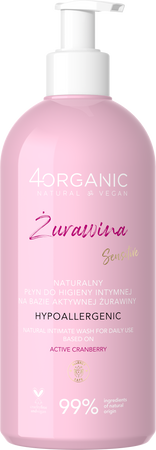 4Organic - Naturalny płyn do higieny intymnej Żurawina 350ml