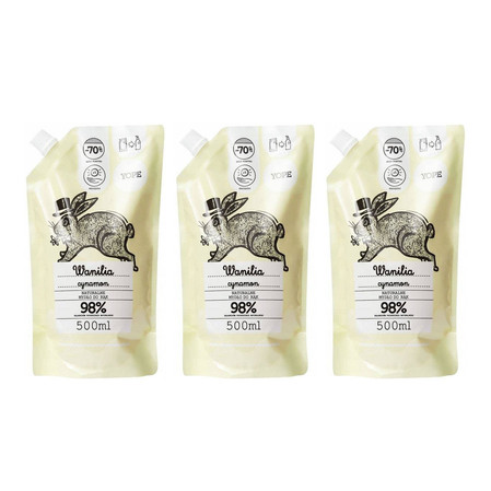 Zestaw: 3x Yope, Wanilia-Cynamon. Mydło. Uzupełnienie, 500 ml