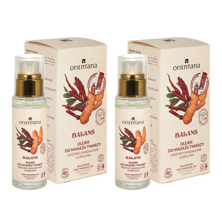 Zestaw: 2x Orientana - Balans Olejek do masażu twarzy Drzewo Sandałowe Kurkuma 30ml