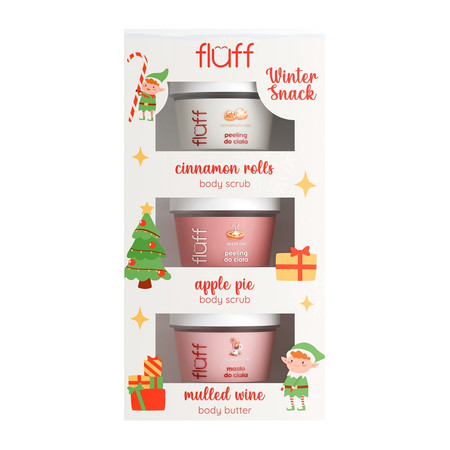 Winter Snack zestaw masło do ciała Grzane Wino 100ml + peeling do ciala Szarlotka 100ml + peeling do ciała Bułeczki Cynamonowe 100ml